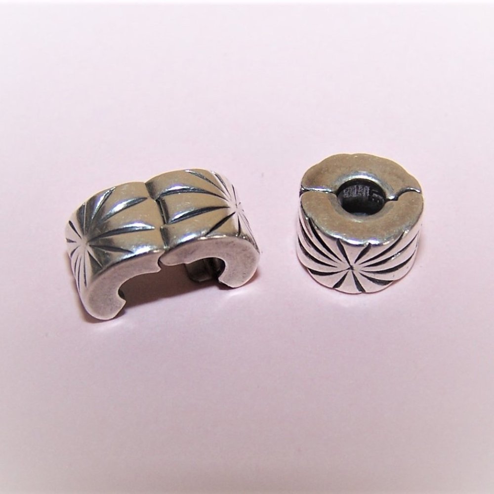 Vintage Pandora Sterling Silver Sunburst Clip Charm - Design 790210